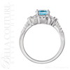(NEW) BELLA COUTURE ® Felicity 14K White Gold Genuine Aquamarine 1/6 CT TW Diamond Ring