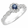 (NEW) BELLA COUTURE BELLA Fine Elegant Diamond Natural Blue Sapphire Gemstone Halo PLATINUM™ Ring