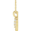 (NEW) BELLA COUTURE Lura Heart Fine Diamond Opal Cabochon 14K Yellow Gold Dangle Drop Pendant Necklace (18", 16", Adjustable Length)