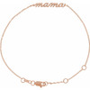 (NEW) BELLA COUTURE Family Collection Mama Sterling Silver Script Chain Bracelet (7.5", 7", 6.5" Adjustable Length)