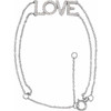 (NEW) BELLA COUTURE LOVE Graduated 1/3 CT Diamond 14K Rose Gold Script Charm Double Chain Bracelet (7.5", 7", 6.5" Adjustable Length)