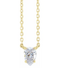 (NEW) BELLA COUTURE Solaria Solitaire Fine Diamond 14K Rose Gold Dangle Drop Pendant Chain Necklace (18", 16", Adjustable Length)