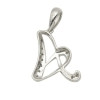 (NEW) BELLA COUTURE ® BRISTOL Initial Letter (A) Diamond 14K White Gold Italic Cursive Large Alphabet Charm Pendant Jewelry (16MM x 12MM)