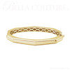 (NEW) BELLA COUTURE® GABRIELLE 14K Yellow Gold Open Woven Inner Filigree Hinged Bangle Bracelet (7" inch)