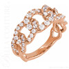 (NEW) BELLA COUTURE® JANE BORDEAUX® AUDRY 1 CTW Diamond Open Chain Woven 14K Rose Gold Ring Band (1 CT. TW.)