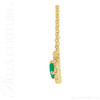 (NEW) BELLA COUTURE® BAYLIE Petite 14K Yellow Gold Solitaire Baguette 5 MM x 3 MM Emerald Link Chain Necklace (18")