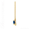 (NEW) BELLA COUTURE® BAYLIE 14K Yellow Gold Solitaire Baguette Blue Sapphire Link Chain Necklace (18")