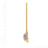 (NEW) BELLA COUTURE® BAYLIE 14K Yellow Gold Solitaire Baguette 7 MM x 5 MM Tanzanite Link Chain Necklace (18")