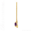 (NEW) BELLA COUTURE® BAYLIE 14K Yellow Gold Solitaire Baguette 7MM x 5MM Amethyst Link Chain Necklace (18")