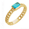 (NEW) BELLA COUTURE® SIA Natural Blue Topaz 14K Yellow Gold Ring Band