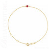 (NEW) BELLA COUTURE® LINDIE Ruby Solitaire 14K Yellow Gold Link Chain Bracelet (6.5", 7", 7.5" inch)