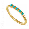 (NEW) BELLA COUTURE® JANE PAVÉ SLEEPING BEAUTY TURQUOISE 14K Yellow Gold Ring Band