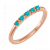 (NEW) BELLA COUTURE® JANE PAVÉ SLEEPING BEAUTY TURQUOISE 14K Rose Gold Ring Band