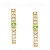 (NEW) BELLA COUTURE® ARIA PERIDOT DIAMOND 14K YELLOW GOLD DANGLE DROP HUGGIE HOOP EARRINGS (14MM HOOPS)