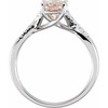 (NEW) BELLA COUTURE KALSIE Gorgeous Pink Morganite Pave' Diamond 14K White Gold Ring (.10 CT. TW.)