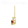 (NEW) BELLA COUTURE® SCARLET Diamond Garnet Heart Pendant 14K Yellow Gold Cable Chain Necklace (Adjustable 18"-16")