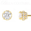 (NEW) BELLA COUTURE® GRACE HALO 3/4 CTW DIAMOND 14K YELLOW GOLD POST EARRINGS (4MM)