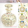 SOLD! - (ANTIQUE) Stunning Bohemian Layered Hand-painted Glass 6" Enameled Painted Floral Perfume Bottle Decanter