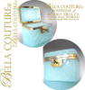 SOLD! - (ANTIQUE) French Aqua Seafoam Green Blue Palais Opaline Glass Casket Caddy Ormolu Sugar Box with original Key