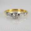 SOLD! - (VINTAGE) Art Deco Platinum 18K Yellow Gold VVS Diamond Solitaire Engagement Anniversary Estate Vintage Heirloom Wedding Ring Bridal Jewelry
