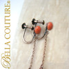 SOLD! - Gorgeous Victorian Antique 9K 9CT Gold Carved Coral Pendant Dangle Drop Earrings