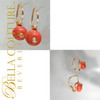 SOLD! - Rare Gorgeous Antique Victorian Georgian Fine  18K Gold Carved Coral Earrings