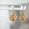 SOLD! - (ANTIQUE) Rare One of a Kind Fine Victorian Elegant Floral Flower 18K/18CT Yellow Gold Earrings Circa 1840 - 1890