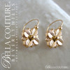 SOLD! - (ANTIQUE) Rare One of a Kind Fine Victorian Elegant Floral Flower 18K/18CT Yellow Gold Earrings Circa 1840 - 1890