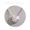 (NEW) Bella Couture Fine 1/4 CT Diamond 14k Yellow Gold Solitaire Pendant With Chain Necklace (18" Inches)