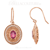 (NEW) Bella Couture Gorgeous Genuine Pink Tourmaline 1/3CT Diamond 14k Rose Gold Dangle Drop Earrings