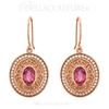 (NEW) Bella Couture Gorgeous Genuine Pink Tourmaline 1/3CT Diamond 14k Rose Gold Dangle Drop Earrings