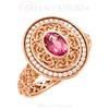 (NEW) BELLA COUTURE Gorgeous Pink Tourmaline 1/5 CT Pave' Diamond 14K Rose Gold Ring