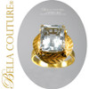 SOLD! - (ANTIQUE) Exquisite Victorian 6+ CARAT Pristine VVS Aquamarine Cushion Cut Estate 14k Yellow Gold Ring - Rare Fine Antique Jewelry