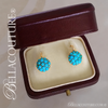 SALE PENDING! - (ANTIQUE) Rare Gorgeous Georgian Victorian Fine Pave' Petite Natural Turquoise 18K Yellow Gold Floral Earrings