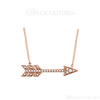 (NEW) Bella Couture CARA Gorgeous Brilliant Round 1/10CT Diamond 14k Rose Gold Fancy Arrow Pendant Necklace (Adjustable 18", 17", 16" Inches in Length)