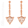 (NEW) BELLA COUTURE Fine Gorgeous Fleur~De~Lis Triliant Cut 2CT Pink Morganite 14K Rose Gold Post Earrings (7MM)