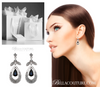 SOLD OUT! (NEW) BELLA COUTURE ® FINE 1/4 CT DIAMOND GENUINE SAPPHIRE DANGLE DROP EARRINGS in 14K White Gold