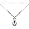 SOLD OUT! (NEW) BELLA COUTURE ® FINE 1/4 CT DIAMOND GENUINE SAPPHIRE DANGLE DROP EARRINGS in 14K White Gold