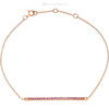 (NEW) BELLA COUTURE ZOE Pave' Diamond 14K Yellow Gold Bar Chain Necklace  (18" In Length)