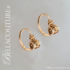 SALE PENDING! - (ANTIQUE) Rare French Victorian 18K 18CT Solid Yellow Gold White Pearl Diamond Paste Earrings