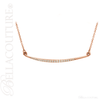 (NEW) BELLA COUTURE CASCADE Gorgeous Fine Diamond (1/8 CT) Vertical Curved Bar 14K Rose Gold Pendant Necklace (18" in Length)