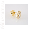 (NEW) BELLA COUTURE SOHO Gorgeous Etruscan Beaded Fine 1/4 CT Diamond 14K Yellow Gold Post Earrings