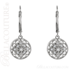 (NEW) BELLA COUTURE HANNAH Gorgeous Fine Diamond Sterling Silver Filigree Round Dangle Drop Earrings