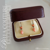 SOLD! - (ANTIQUE) Gorgeous Victorian Rare Detachable Day & Night Natural Coral 9K Gold Dangle Drop Earrings Late 1800s