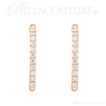 (NEW) BELLA COUTURE FLORA Collection Gorgeous Fine Brilliant 3/4CT Pave' Diamond Inside/Out 14K Rose Gold Hoop Lever Back  Earrings