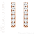 (NEW) BELLA COUTURE Gorgeous Fine Elegant Pave' Diamond Bar 14K Rose Gold Earrings (1/10 CT. TW.)