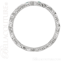 (NEW) BELLA COUTURE FINE GORGEOUS ANTIQUE STYLE GENUINE EMERALD GEMSTONE 14K WHITE GOLD STACKABLE ANNIVERSARY ETERNITY RING BAND (Size 7) (1/8 CT. TW.)