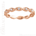 (NEW) BELLA COUTURE FINE GORGEOUS ANTIQUE STYLE DIAMOND 14K ROSE GOLD STACKABLE ANNIVERSARY ETERNITY RING BAND (1/8 CT. TW.)