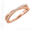 (NEW) BELLA COUTURE GENA Fine Gorgeous Diamond Criss Cross 14K Rose Gold Ring (1/5 CT. TW.)
