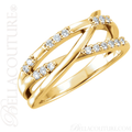 (NEW) BELLA COUTURE VIOLA II Fine Gorgeous Diamond Organic Woven Criss Cross 14K Rose Gold Ring